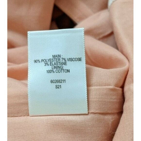 Witchery Womens Check Midi Shirt Dress Pastel Orange Long Sleeve Size 12 /14 NEW - Picture 12 of 12